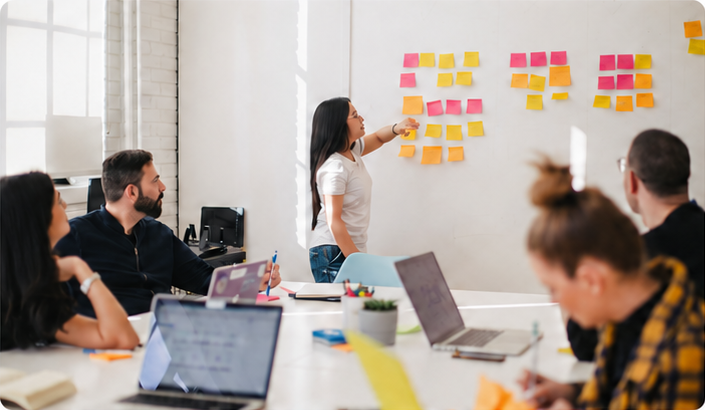 A mentor leading a project workshop